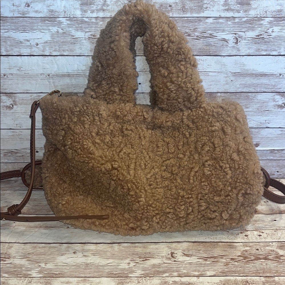 Laundry By Shelli Segal Tan Sherpa Mini Bag Tote
